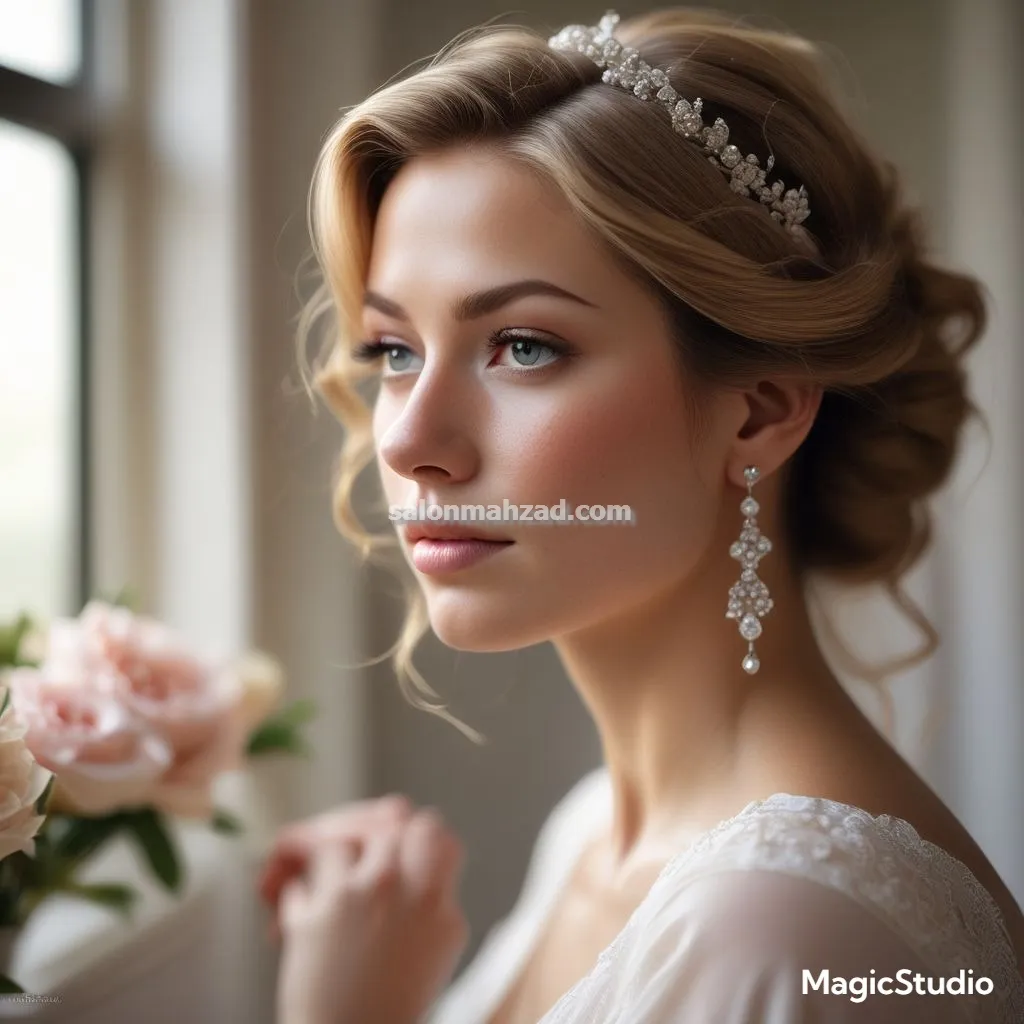 میکاپ شینیون عروس سبک ملایم و طبیعی در اصفهان